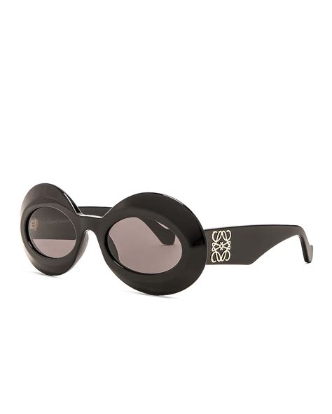 Loewe Chunky Anagram Sunglasses In Shiny Black Smoke FWRD