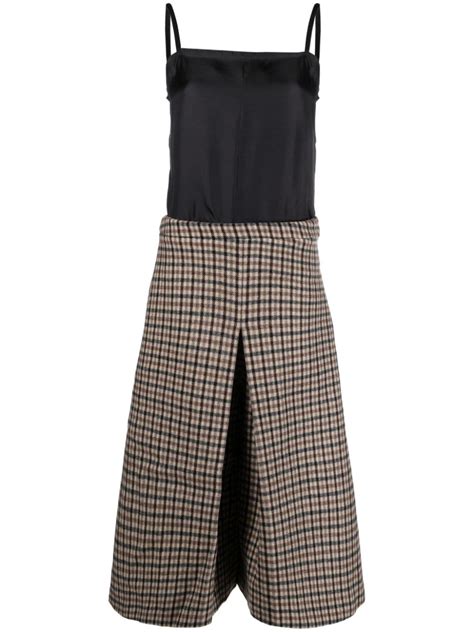 Maison Martin Margiela Pre Owned Plaid Check Panelled Midi Dress