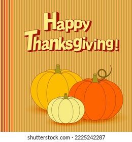 Happy Thanksgiving Background Pumpkins Vector Illustration Stock Vector