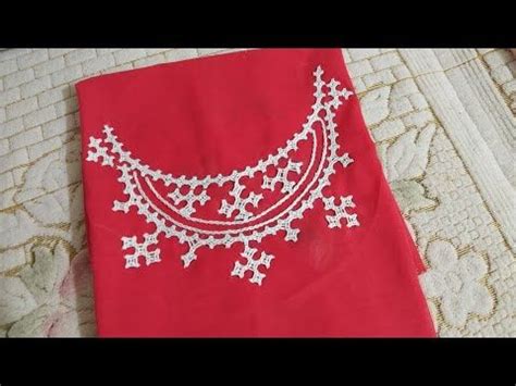 Hand Embroidery Neck Design With Kutch Work Gujarati Silai Sindhi