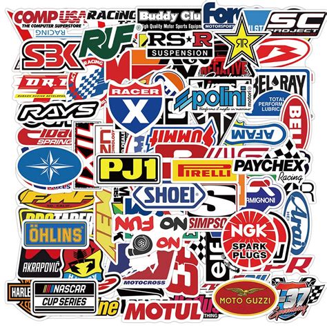 Buy 100pcs Racing Car Modified Brand Logo Stickers Waterproof Vinyl