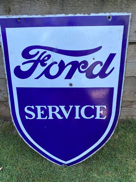 Ford Service Double Sided Enamel Sign Sold Evoke Classic Cars