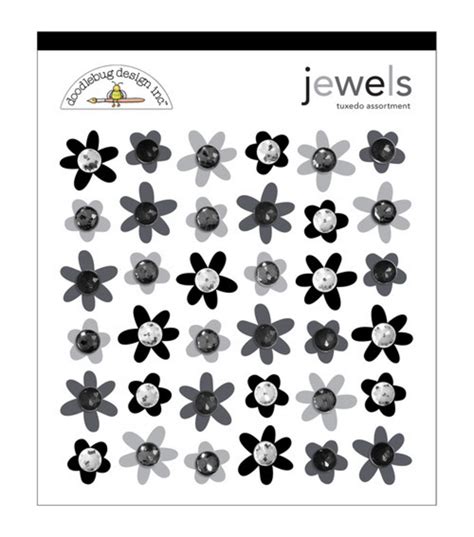 Doodlebug Adhesive Jewels 36pk Tuxedo Arts Crafts And Sewing