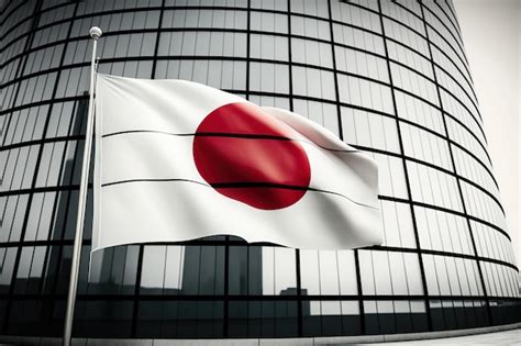 Premium Photo | Japan flag on a business building Ai generated