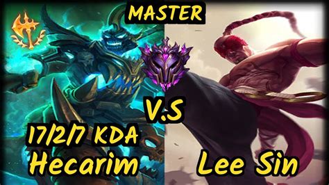 Pants Are Dragon HECARIM Vs LEE SIN 17 2 7 KDA JUNGLE GAMEPLAY NA