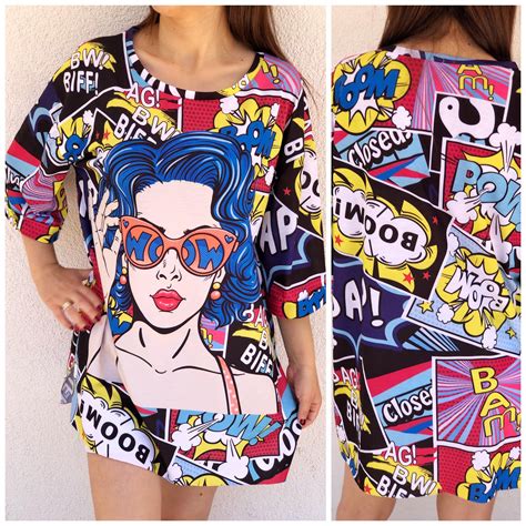 Pop Art Woman Print T Shirt Dresspop Art Comics Shirtpop Art Etsy In