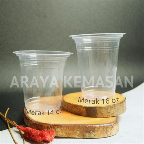 Jual Cup Gelas Gelas Plastik Merak Ukuran 12 14 16 Oz Isi 50 Pcs