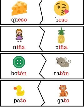 Rimas Tarjetas De Palabras Spanish Literacy Center For Rhyming Words