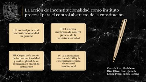 La Acción De Inconstitucionalidad Coo Instituto Procesal Para El