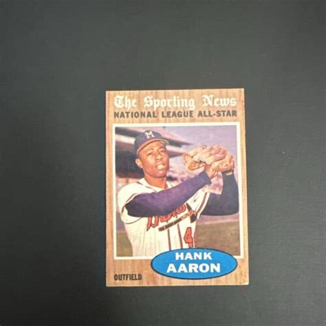 1962 Topps The Sporting News NL All Star Hank Aaron 394 Baseball Card