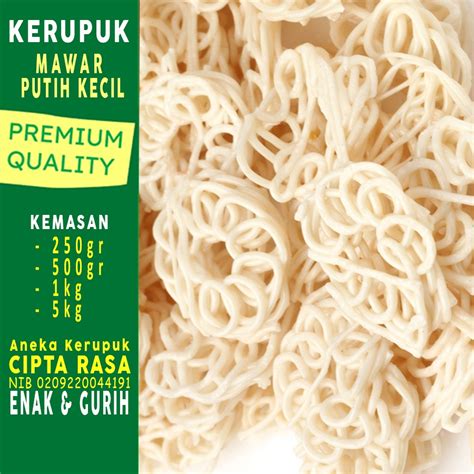 Jual Kerupuk Keriting Kecil Mentah Krupuk Mawar Putih Rasa Bawang Enak