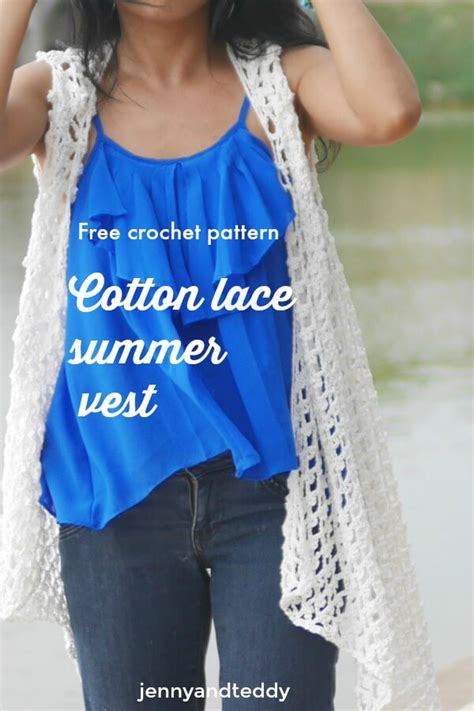 Cotton Lace Summer Vest Free Crochet Pattern