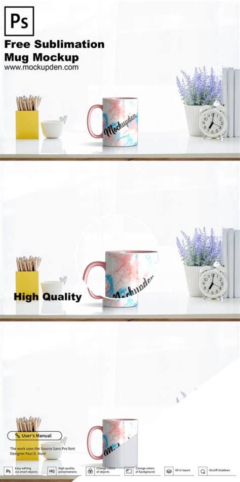 Free Sublimation Mug Mockup PSD Template - Mockup Den