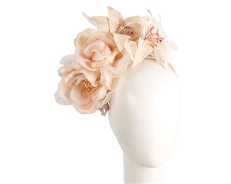 Large Nude Flower Fascinator Headband Buy Online At Fascinators Shop MA NU