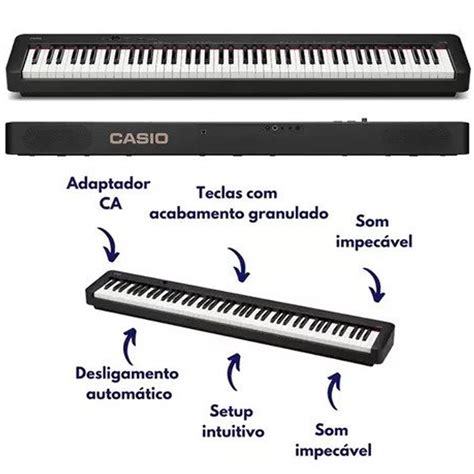 PIANO DIGITAL CASIO STAGE S160BK 88 TECLAS Musical RIFF Loja De