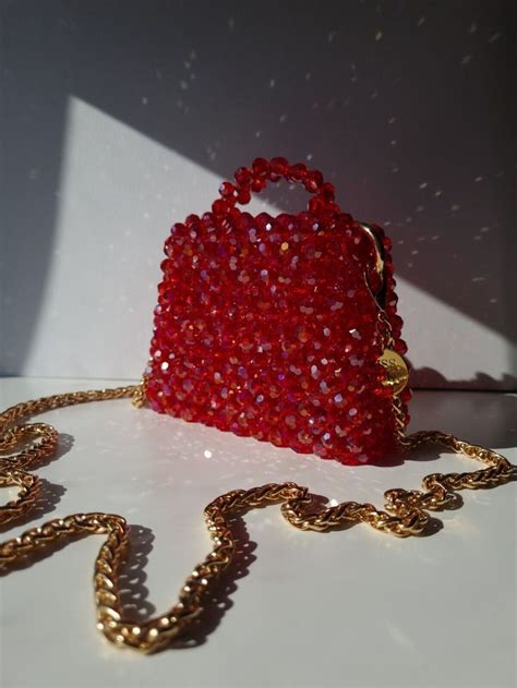 Beaded Handbag Beaded Purses Beaded Bags Crochet Butterfly Crystal