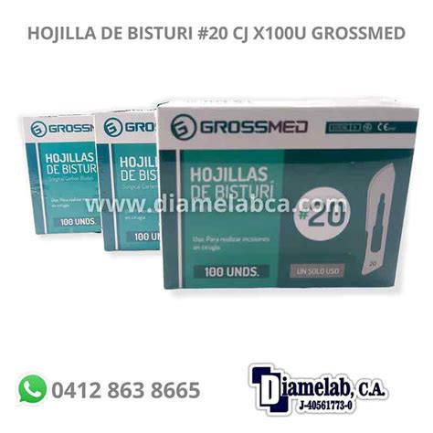 Hojilla De Bisturi 20 Cj X100u Grossmed Diamelabca