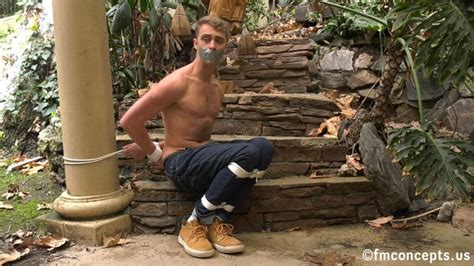 Bare Chested Blue Eyed Blonde Sits Bound In The Great Outdoors P Version FM Concepts