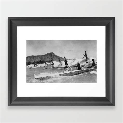 Vintage Surfing Hawaii Framed Art Print by Vintage Surf Photos - Smudge Print Shop | Society6