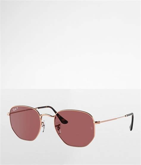 Ray-Ban® Hexagonal Polarized Sunglasses - Women's Sunglasses & Glasses in Rose Gold | Buckle