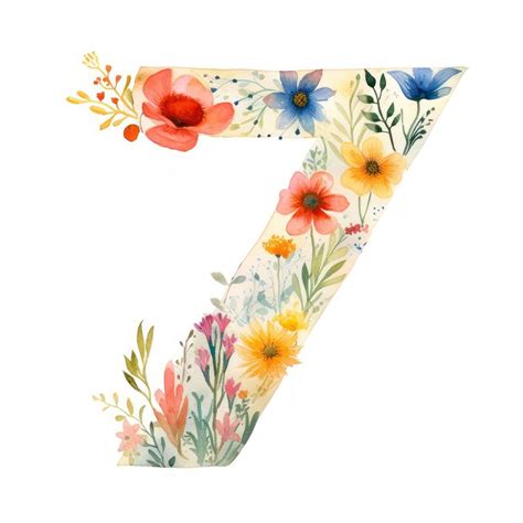 Floral Number 7 Text Graphics Free Photo Illustration Rawpixel