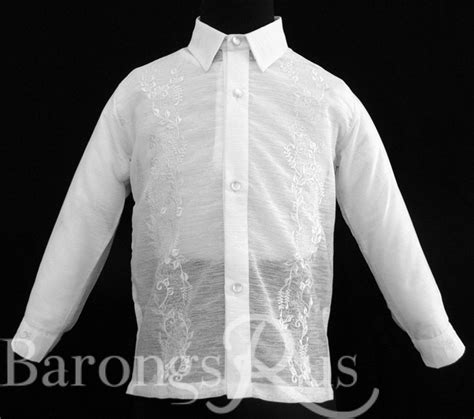 White Jusilyn Boys Barong Tagalog 8050 Barongs R Us