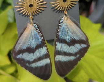 Zodiac Moth Wing Earrings Real Butterfly Wing Earrings Etsy