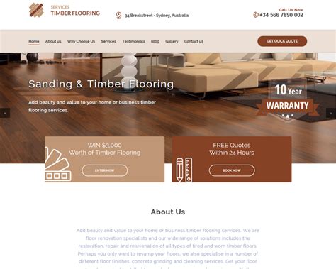 Timber Flooring and Sanding Website Templates | Trypedestal