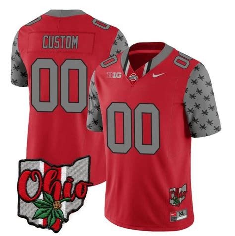 [Hot] New Custom Ohio State Buckeyes Jersey Red Alternate