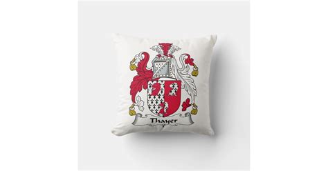 Thayer Family Crest Throw Pillow | Zazzle