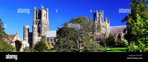 Ely Cathedral Elevation Ely City Cambridgeshire England Stock Photo Alamy