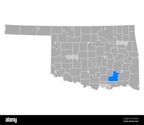 Map of Atoka in Oklahoma Stock Photo - Alamy