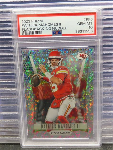 2023 Prizm Patrick Mahomes II Flashback No Huddle Prizm PF 6 PSA 10