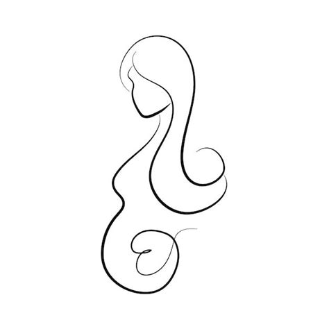 Premium Vector A Pregnant Woman Stylised Symbol Hand Drawn Style