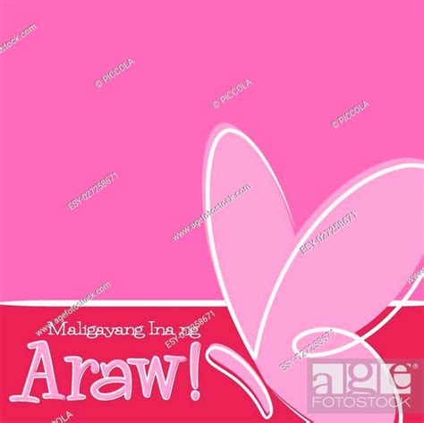 Hand Drawn Tagalog Happy Mother's Day card in vector format, Stock ...