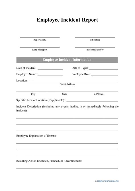 Incident Report Form Template Word