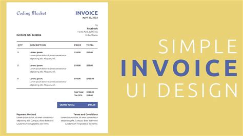 How To Create The Simple Invoice Template Ui Design In Html And Css