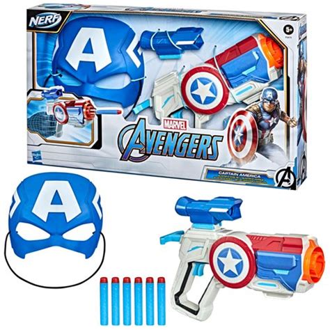 Avengers Nerf Captain America Blaster And Mask Set