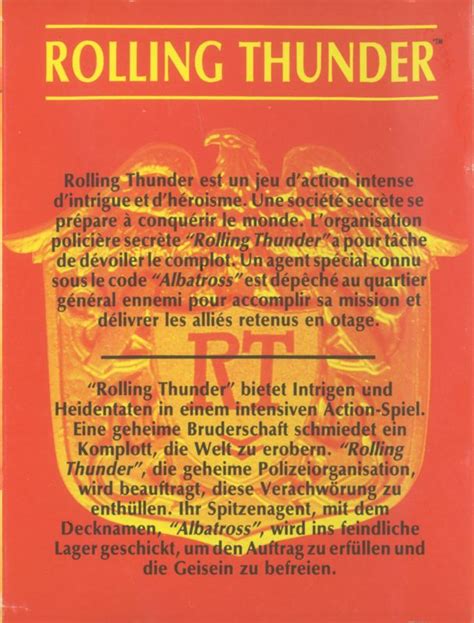 Rolling Thunder Cover Or Packaging Material Mobygames