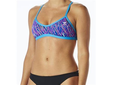 TYR Electro Schwimmbikini Trinityfit Tieback Top Bikini Bottom Black 38 Navy Multi