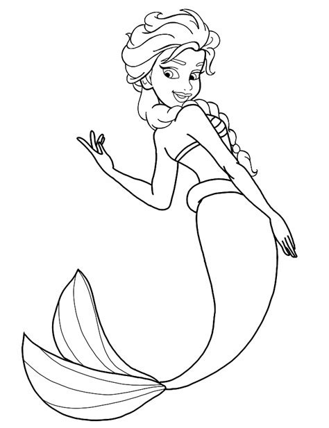 Mermaid Elsa Coloring Page By Kittythenerd On Deviantart