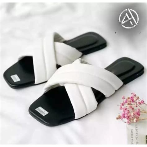 Jual Sandal Selop Wanita Busa Silang Sepatu Cewek Terbaru 2022 Sendal