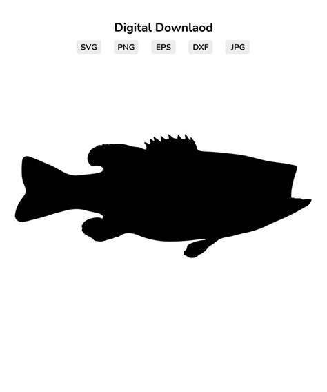 Largemouth Bass Svg Largemouth Bass Silhouette Largemouth Bass Svg