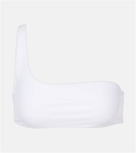 Eliza One Shoulder Bikini Top In White Jade Swim Mytheresa