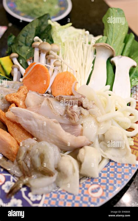 Mixture Of Vegetable Set And Meat Hot Pot Foods Stock Photo Alamy
