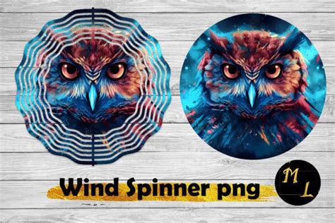 Owl Wind Spinner Sublimation Designs Graphic By Daryaboska Creative