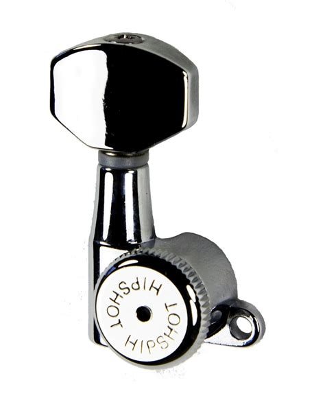 Hipshot 6 Inline Staggered Enclosed Chrome Grip Lock Locking Tuners