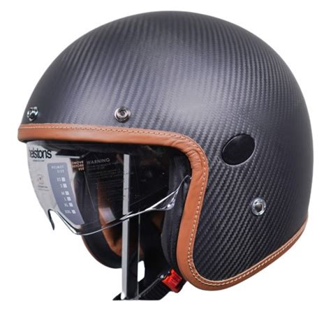 Jual Helstons Naked Carbon Matt Black Helm Half Face Shopee Indonesia