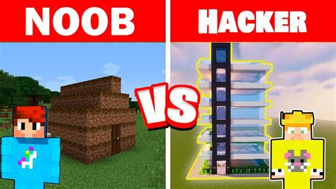 Noob Vs Hacker Hice Trampa En Un Reto De Construcci N De Minecraft