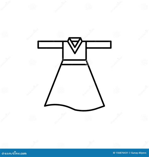 Icono De Hanbok Corea Icono De Elemento Cultural De Corea Stock De